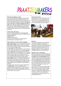 Informatieverstrekking aan ouders In de vorige Praatjesmakers