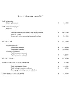 Staat van Baten en lasten 2013