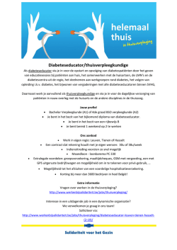Diabeteseducator/thuisverpleegkundige