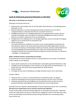 Jacob de Vletterprijs gemeente Rotterdam en VGZ 2014