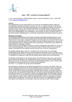 Hype &ndash; PUR &ndash; sensatie of overgevoeligheid?