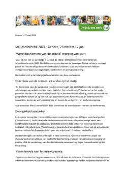 IAO-conferentie 2014 - Gen&egrave;ve, 28 mei tot 12 juni