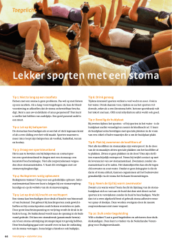 Lekker sporten met een stoma - De Nederlandse Stomavereniging