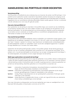HANDLEIDING ISK-PORTFOLIO VOOR DOCENTEN