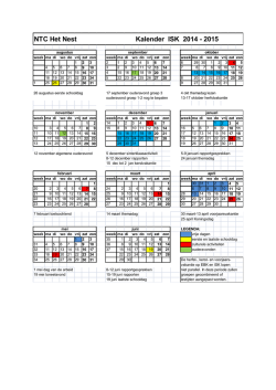 Jaarkalender groepen ISK 2014-2015