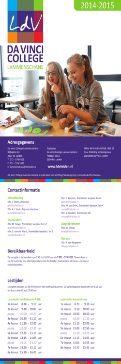Informatiekaart - Da Vinci College