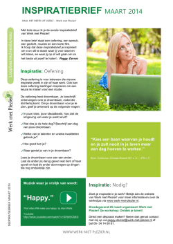INSPIRATIEBRIEF MAART 2014