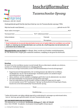 het inschrijfformulier voor de TSO