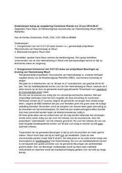 inspraakreactie reconstructie van Heemstraweg