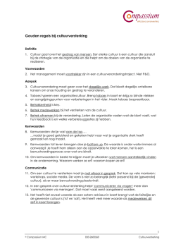 Gouden regels bij cultuurversterking