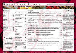 Menukaart Lunch Voorbeeld