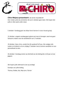 Oktober 2014 - Chiro Mejoca!!
