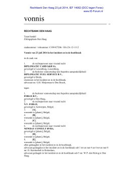 Rechtbank Den Haag 23 juli 2014, IEF 14062 (DCC tegen Forax)