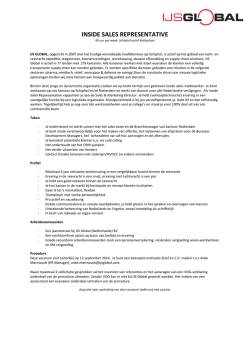 INSIDE SALES REPRESENTATIVE