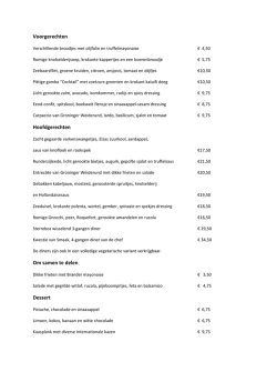 Dinerkaart als PDF - Paviljoen Sterrebos
