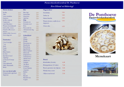 Menukaart - Ponthoeve