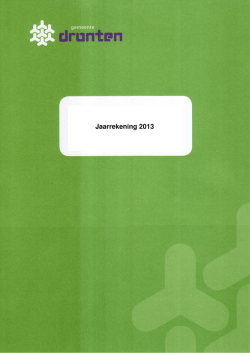 Jaarrekening 2013 - Gemeente Dronten