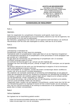 HUISHOUDELIJK REGLEMENT - Jachtclub Nieuwendorpe VZW