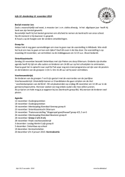 Info 10 donderdag 13 november 2014 Besluit meester Jan: Zoals u