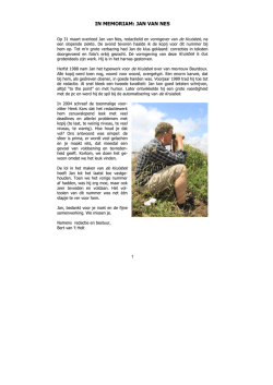 IN MEMORIAM: JAN VAN NES