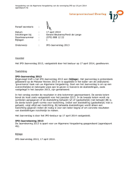 ipo jaarverslag 2013