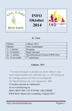info oktober 2014 - KWB Heist