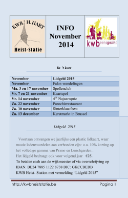info november 2014 - KWB Heist
