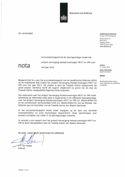 Jaarrapportage van het Project Vervanging
