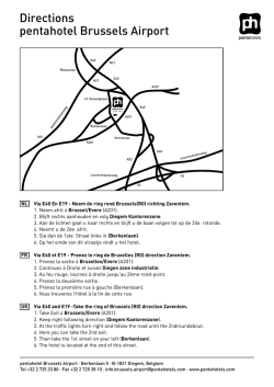 Directions pentahotel Brussels Airport