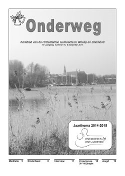 Jaarthema 2014-2015 - Protestantse Gemeente Weesp en Driemond