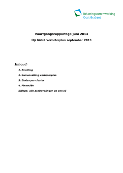 Voortgangsrapportage juni 2014 - Belastingsamenwerking Oost