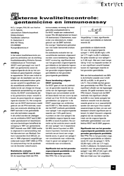 Externe kwaliteitscontrole: gentamicine en immunoassay