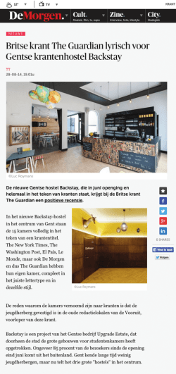 de morgen_08/2014 - Backstay Hostel Ghent