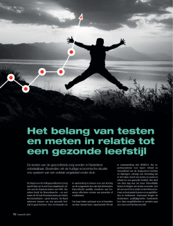 Het belang van testen en meten in relatie tot een gezonde leefstijl
