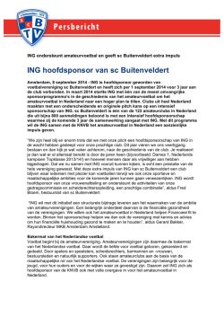ING hoofdsponsor van sc Buitenveldert