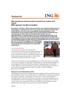 ING sponsor van Docos Leiden