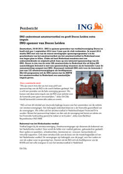 ING sponsor van Docos Leiden
