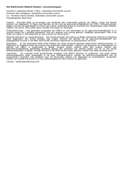 Het Elektronisch Medisch Dossier: (ver)wens(ing