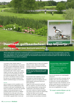 Duurzaam golfbaanbeheer: een blijvertje