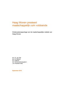 Haag Wonen presteert maatschappelijk ruim voldoende