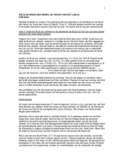 BRUID, de Vrouw van het Lam