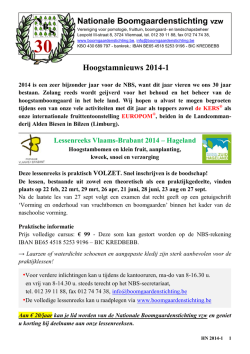 Hoogstamnieuws 2014-1 - Nationale Boomgaardenstichting
