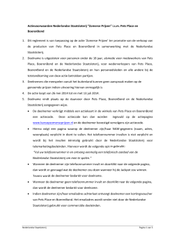 Actievoorwaarden Nederlandse Staatsloterij “Zomerse Prijzen” i.s.m.