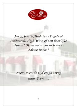 Jarig, feestje,High tea (Engels of Italiaans), High