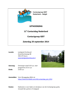 Uitnodiging Contactdag september 2014
