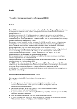 Profiel Voorzitter Managementraad Bevolkingszorg / LOCGS