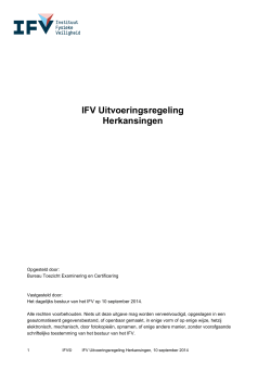 IFV Uitvoeringsregeling Herkansingen