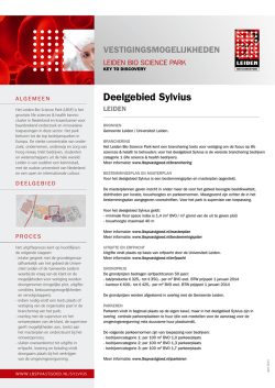 Sylvius factsheet - Leiden Bio Science Park Vastgoed