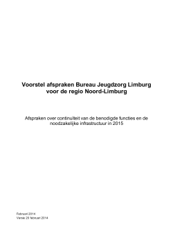 Voorstel afspraken Bureau Jeugdzorg Limburg voor de regio Noord