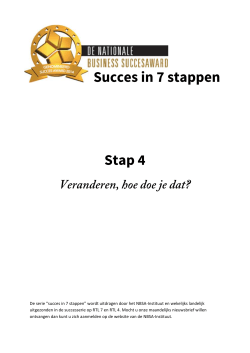 De serie “succes in 7 stappen” wordt uitdragen door - NBSA